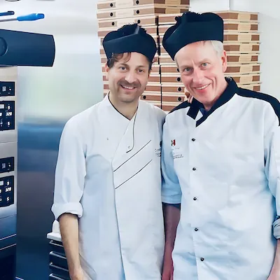 Michael Hepper with Francesco Santocono